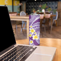 Plumeria Polynesian Purple Glitter Pattern Skinny Tumbler
