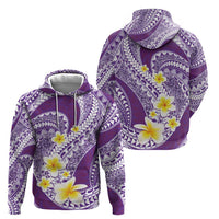 Plumeria Polynesian Purple Glitter Pattern Zip Hoodie