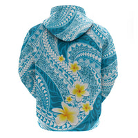 Plumeria Polynesian Sky Blue Glitter Pattern Hoodie