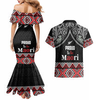 Aotearoa Toitu Te Tiriti Waitangi Couples Matching Mermaid Dress and Hawaiian Shirt Proud To Be Maori