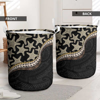 Beige Polynesian Starfish Unique Pattern Laundry Basket