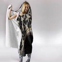 Beige Polynesian Starfish Unique Pattern Hooded Blanket