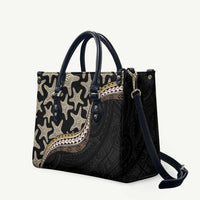 Beige Polynesian Starfish Unique Pattern Leather Bag