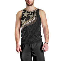 Beige Polynesian Starfish Unique Pattern Men Tank Top
