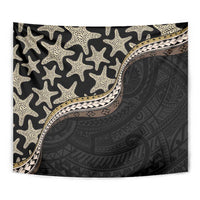 Beige Polynesian Starfish Unique Pattern Tapestry