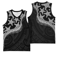 Monotone Polynesian Starfish Unique Pattern Basketball Jersey