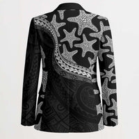 Monotone Polynesian Starfish Unique Pattern Blazer