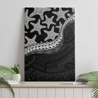 Monotone Polynesian Starfish Unique Pattern Canvas Wall Art