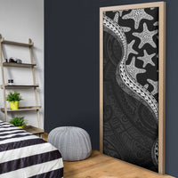 Monotone Polynesian Starfish Unique Pattern Door Cover