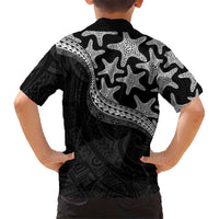 Monotone Polynesian Starfish Unique Pattern Family Matching Puletasi and Hawaiian Shirt LT01 - Polynesian Pride