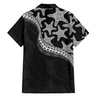 Monotone Polynesian Starfish Unique Pattern Family Matching Puletasi and Hawaiian Shirt LT01 - Polynesian Pride
