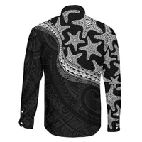 Monotone Polynesian Starfish Unique Pattern Family Matching Puletasi and Hawaiian Shirt LT01 - Polynesian Pride