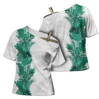 Hawaii Tropical Leaves Cross Shoulder Shirt Polynesian Pattern