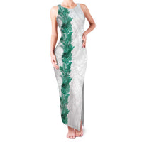 Hawaii Tropical Leaves Family Matching Tank Maxi Dress and Hawaiian Shirt Polynesian Pattern LT01 Mom's Dress White - Polynesian Pride