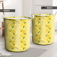 Hawaii Lemon Palaka Laundry Basket Striped Stylized