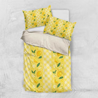 Hawaii Lemon Palaka Bedding Set Striped Stylized