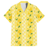 Hawaii Lemon Palaka Family Matching Puletasi and Hawaiian Shirt Striped Stylized