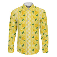 Hawaii Lemon Palaka Family Matching Summer Maxi Dress and Hawaiian Shirt Striped Stylized