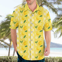 Hawaii Lemon Palaka Hawaiian Shirt Striped Stylized