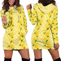 Hawaii Lemon Palaka Hoodie Dress Striped Stylized