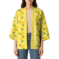 Hawaii Lemon Palaka Kimono Striped Stylized