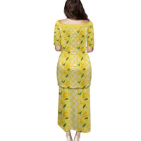 Hawaii Lemon Palaka Puletasi Striped Stylized