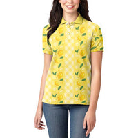 Hawaii Lemon Palaka Women Polo Shirt Striped Stylized