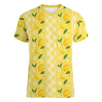 Hawaii Lemon Palaka Women V-Neck T-Shirt Striped Stylized
