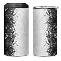 Hawaii Tropical Plant Monochrome 4 in 1 Can Cooler Tumbler Vibrant Polynesian Pattern LT01 One Size: 16 oz Black - Polynesian Pride