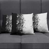 Hawaii Tropical Plant Monochrome Pillow Cover Vibrant Polynesian Pattern