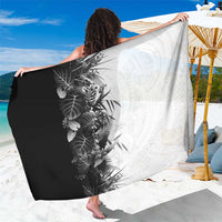 Hawaii Tropical Plant Monochrome Sarong Vibrant Polynesian Pattern