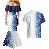 Hawaii Tropical Plant UliUli Couples Matching Mermaid Dress and Hawaiian Shirt Vibrant Polynesian Pattern
