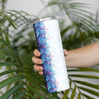 Hawaii Tropical Plant UliUli Skinny Tumbler Vibrant Polynesian Pattern