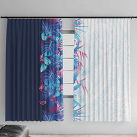 Hawaii Tropical Plant UliUli Window Curtain Vibrant Polynesian Pattern