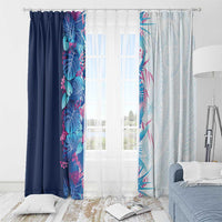 Hawaii Tropical Plant UliUli Window Curtain Vibrant Polynesian Pattern