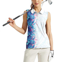 Hawaii Tropical Plant UliUli Women Sleeveless Polo Shirt Vibrant Polynesian Pattern LT01 - Polynesian Pride