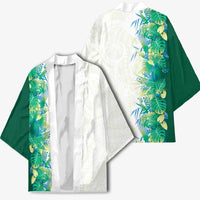 Hawaii Tropical Plant Omaomao Kimono Vibrant Polynesian Pattern