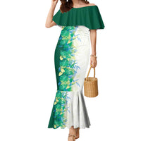 Hawaii Tropical Plant Omaomao Mermaid Dress Vibrant Polynesian Pattern