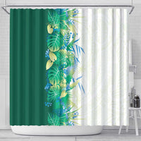 Hawaii Tropical Plant Omaomao Shower Curtain Vibrant Polynesian Pattern