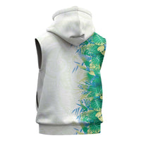 Hawaii Tropical Plant Omaomao Sleeveless Hoodie Vibrant Polynesian Pattern
