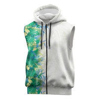 Hawaii Tropical Plant Omaomao Sleeveless Zip Hoodie Vibrant Polynesian Pattern