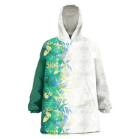 Hawaii Tropical Plant Omaomao Wearable Blanket Hoodie Vibrant Polynesian Pattern