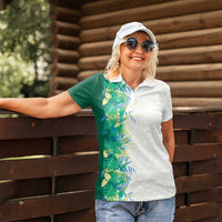 Hawaii Tropical Plant Omaomao Women Polo Shirt Vibrant Polynesian Pattern