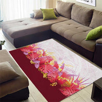 Hawaii Tropical Plant Akala Area Rug Vibrant Polynesian Pattern