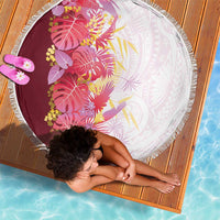 Hawaii Tropical Plant Akala Beach Blanket Vibrant Polynesian Pattern