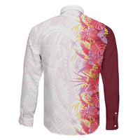 Hawaii Tropical Plant Akala Family Matching Mermaid Dress and Hawaiian Shirt Vibrant Polynesian Pattern