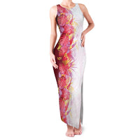 Hawaii Tropical Plant Akala Family Matching Tank Maxi Dress and Hawaiian Shirt Vibrant Polynesian Pattern