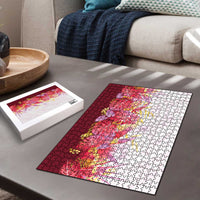 Hawaii Tropical Plant Akala Puzzle Vibrant Polynesian Pattern