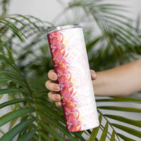 Hawaii Tropical Plant Akala Skinny Tumbler Vibrant Polynesian Pattern