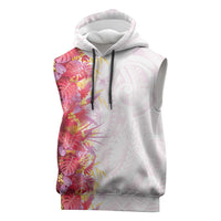 Hawaii Tropical Plant Akala Sleeveless Hoodie Vibrant Polynesian Pattern